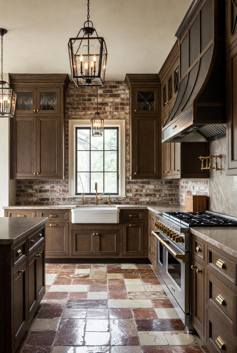 Dark wood French country kitchen — Re:Room